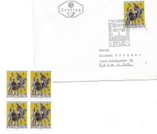 2307q: Österreich 1963, Postkonferenz, Pferdemotiv FDC Plus ** Viererblock - Chevaux