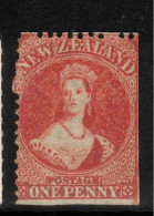 NZ 1862 1d Orange Vermilion FFQ P13 SG 68 MNG* #CBT30 - Neufs