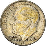 Monnaie, États-Unis, Roosevelt Dime, Dime, 1958, U.S. Mint, Philadelphie, TB - 1946-...: Roosevelt