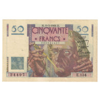 France, 50 Francs, Le Verrier, 1949, E.134, SUP, Fayette:20.12, KM:127b - 50 F 1946-1951 ''Le Verrier''