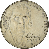 Monnaie, États-Unis, 5 Cents, 2017, Denver, TTB, Cupro-nickel, KM:381 - 1938-…: Jefferson