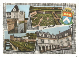 Cp, 37, VILLANDRY, Multivues, Voyagée 1973, Blason, Ed. Combier - Sonstige & Ohne Zuordnung