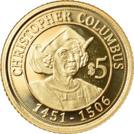 Monnaie, Nauru, Christophe Colomb, 5 Dollars, 2010, FDC, Or - Nauru