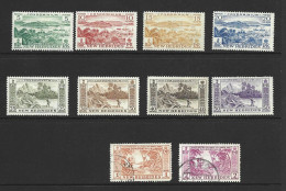 New Hebrides 1957 Definitives 8 Different Values To 50c MLH , 1 Gold Franc Used , 2 Fr FU - Usados