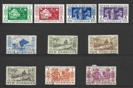 New Hebrides 1953 Definitives 6 Different Values To 2 Gold Franc FU + 1956 Set MLH - Usati