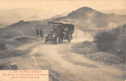 CPA ESPAGNE SAN HILARIO SACALM UNA DE LAS 73 REVUELTAS DE LA CARRETERA DE S.HILARIO A ARBUCIAS / AUTOBUS / RARE - Autres & Non Classés