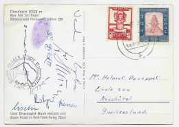 NEPAL CARTE EXPEDITION MOUNT DHAULAGIRI 8222M 1960 TO SUISSE - Népal