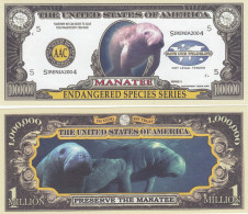 USA - FANTASY NOTE -  MANATEE -  UNC / ENDANGERED  SPECIES  SERIES - Otros & Sin Clasificación