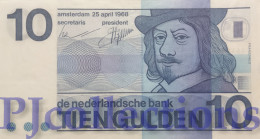 NETHERLAND 10 GULDEN 1968 PICK 91b XF+ - 10 Florín Holandés (gulden)