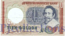 NETHERLAND 10 GULDEN 1953 PICK 85 XF - 10 Gulden