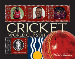 Nevis 2011 MNH SS, Cricket, World Cup, Chris Gayles, West Indies, Sports, Flag - Cricket
