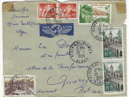 Lettre Par Avion D'Alger à Quaregnon 1959 - Airmail