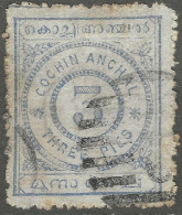 Cochin(India). 1902-3 Definitives. 3p Used SG 16 - Cochin