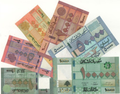 LEBANON  "Full Set"   1'000 To 100'000 Livres  6 Notes Latest  Issues    UNC   Highly Reduced !!! - Liban