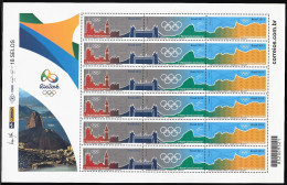 2015 Brazil Summer Olympic Games In Rio De Janeiro: Handover Of The Olympic Flag Sheetlet (** / MNH / UMM) - Verano 2016: Rio De Janeiro