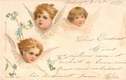 ENFANTS - Trois Anges - Fleurs - Carte Postale Ancienne - Altri & Non Classificati