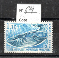 T.A.A.F. / MAMIFERE MARIN / N° 64 NEUF * * RORQUAL BLEU - Unused Stamps