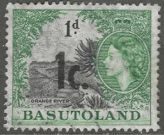 Basutoland. 1959 QEII New Currency Surcharge. 1c On 1d Used SG59 - 1933-1964 Colonie Britannique