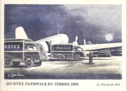 FRANCE / CARTE FDC DE RENNES SERVICE AEROPOSTAL DE NUIT N°1195 - 1950-1959