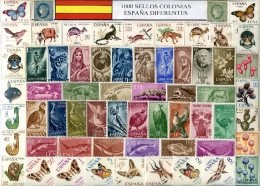  Offer - Lot Stamps - Paqueteria  Colonias Españolas / Varios 1000 Sellos Difer - Kilowaar (min. 1000 Zegels)