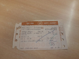 India Old / Vintage - Railway / Train Ticket "NORTH CENTRAL RAILWAY" As Per Scan - Monde