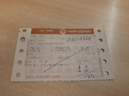 India Old / Vintage - Railway / Train Ticket "NORTH EASTERN RAILWAY" As Per Scan - World