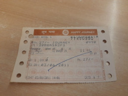 India Old / Vintage - INDIAN Railways / Train Ticket "NORT EASTERN RAILWAY" As Per Scan - Welt