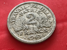 Münze Münzen Umlaufmünze Frankreich 2 Francs 1943 Ohne Münzzeichen - 2 Francs