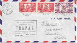 Nouvelle Calédonie Voyage Nouméa - Iles Wallis 1947 TRAPAS - Storia Postale