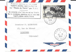 Tahiti -Bora Bora Service Aérien Direct 1958 Polynésie - Tahití