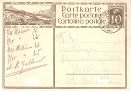 SUISSE / CARTE POSTALE DE 10 Cts MARRON COLOMBE  ILLUSTRATION LES DIABLERETS - Enteros Postales