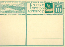 SUISSE / CARTE POSTALE DE 10cts VERT COLOMBE  ILLUSTRATION EINSIEDELN - Interi Postali