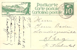 SUISSE / CARTE POSTALE DE 10cts VERT COLOMBE ILLUSTRATION SILVAPLANA / ENGADIN - Entiers Postaux