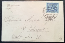 Sa.4 1929 25c Lettera STAMPATI ESTERO 1930>Budapest  (Vatican Vaticano Stampa First Issue Cover Rare Printed Matter - Briefe U. Dokumente