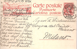 SUISSE / CARTE POSTALE DE 20cts ROUGE EPI DE BLE ILLUSTRATION ROMANSHORN- HAFENEIFAHRT - Stamped Stationery