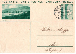 SUISSE / CARTE POSTALE DE 10cts VERT CARTE DE SUISSE ILLUSTRATION VEVEY - Stamped Stationery