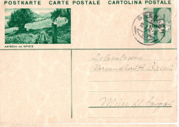 SUISSE / CARTE POSTALE DE 10cts VERTCARTE DE SUISSE ILLUSTRATION AESCHI Ob SPIEZ - Stamped Stationery