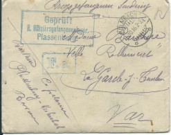 LETTRE KULMBACH POUR LA GARDE ( VAR ) VISEE PAR CENSURE D' UN OFFICIER FR. PRISONNIER + CACHETS DE 1916 RR LETTRE COVER - Correos De Prisioneros De Guerra