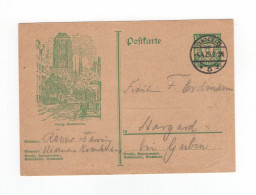 1929 Danzig 10 Pfg Ganzsache Bildpostkarte Marienkirche P45/03 Gest. Danzig 5 Nach Stargard - Enteros Postales