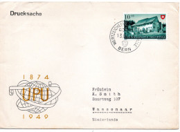 66330 - Schweiz - 1949 - 10Rp Pro Patria EF A DrucksBf BERN -> Niederlande - Lettres & Documents