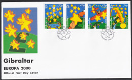 2000 Gibraltar Europa: Golden Stars FDC - 2000