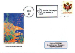 MONACO 2022 - Flamme Jardin Exotique De Monaco - Postmarks