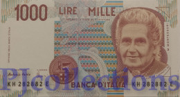 ITALIA - ITALY 1000 LIRE 1990 PICK 114c UNC GOOD NUMBER "282882" - 1000 Lire