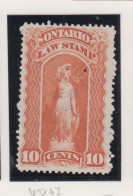 Canada Fiskale Zegel Cat. Van Dam(VD) Of Barefoot (F)  Provincie Ontario Law Stamp VD 47/B 2 - Fiscale Zegels