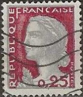 FRANCE 1960 Marianne Of Decaris - 25c. - Grey And Red FU - 1960 Marianne Of Decaris