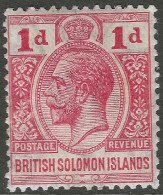 British Solomon Islands. 1914-23 KGV. 1d MH. Mult Crown CA W/M. Inscr Postage Revenue. SG 24 - Iles Salomon (...-1978)