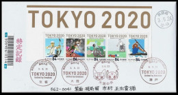 JAPAN TOKYO 2020 OLYMPIC GAMES ,OLYMPICS, PARAOLYMPICS, ARCHERY, BADMINTON, REGISTERED COVER  (**) RARE - Covers & Documents