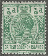 British Solomon Islands. 1922-31 KGV. ½d MH. Mult Script CA W/M SG 39 - British Solomon Islands (...-1978)