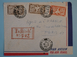 BT4 INDOCHINA    BELLE LETTRE  PUB. 1951 PETIT BUREAU DELAT   A PARIS FRANCE+ + AFF. INTERESSANT++++ - Brieven En Documenten