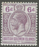 British Solomon Islands. 1922-31 KGV. 6d MH. Mult Script CA W/M SG 47 - British Solomon Islands (...-1978)